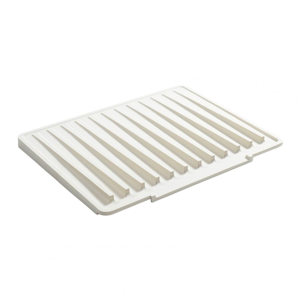Non-slip Sink Mat Silicone Sink Drain Mat Non-slip Heat Resistant Cutlery Holder Flexible Thick Dish Drying Mat with Slope 40 x 150cm