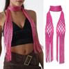 Women Skinny Scarf Thin Choker Knit Belt Stripe Long Tie Scarf Bag Handle Wrap