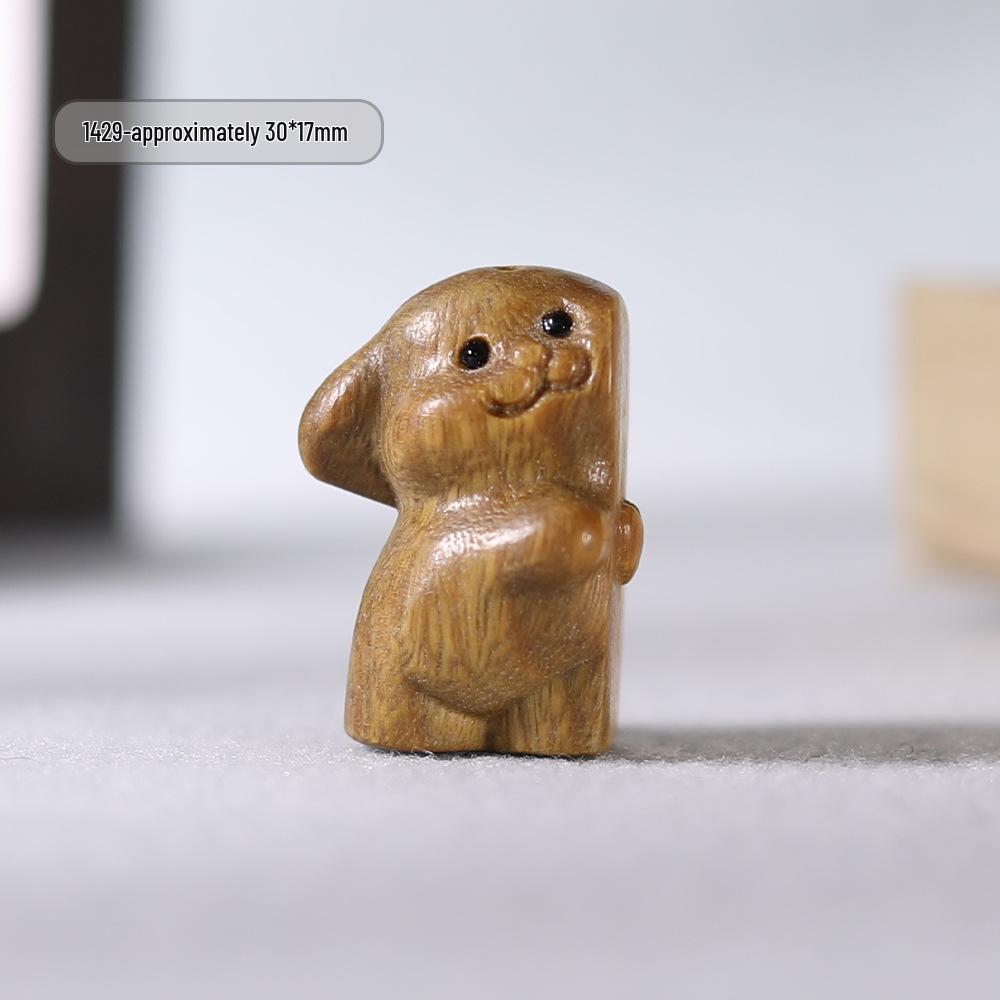 Подвеска для пары «Сердце к сердцу» из сандала Вэньвань в виде собаки