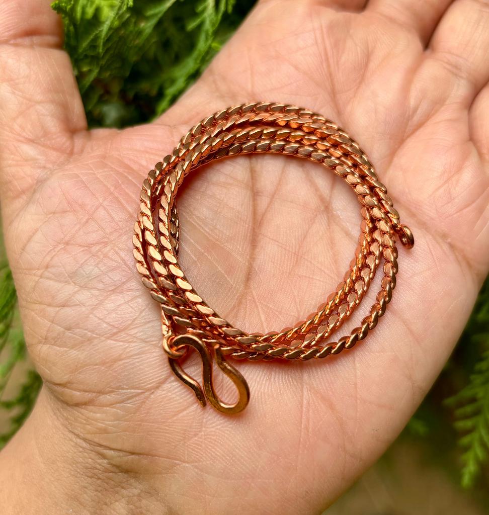 Pure Copper Chain Bracelet and Necklace, Healing Jewelry, Copper Jewelry, Customized Length 6 Inch To 30 Inch, Antique Copper Solid Chain #2