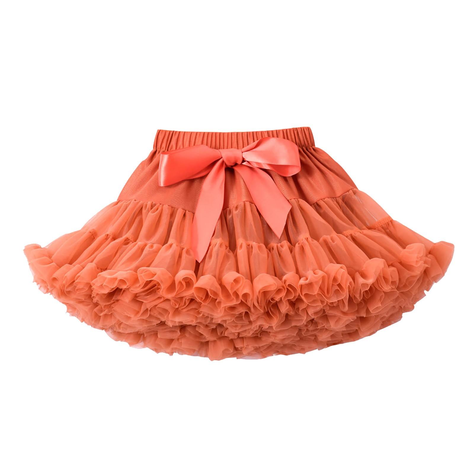 

Модная повседневная блестящая детская юбка, летняя пышная юбка для малышей XS оранжевый