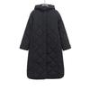 Womens Long Quilted Hooded Cotton Coat Winter Warm Outerwear Black Gray Size XS S M L