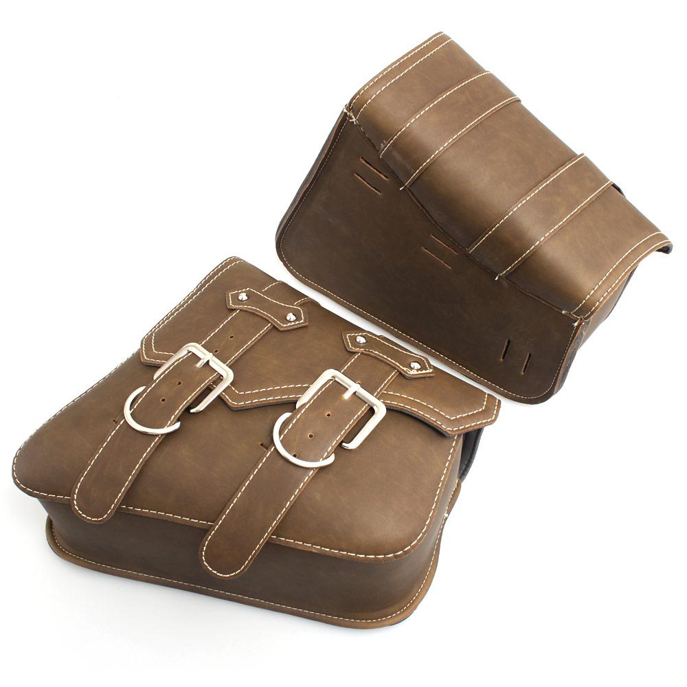 1PC Universal Motorcycle PU Leather Saddlebags Side Tool Pouch Bag Luggage Saddle Bag For Harley Davidson Sportster XL883 XL1200