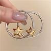 Zinc Alloy Minimalist Earrings Gold Star Pendant Women's Fashion Elegant Party Accessories