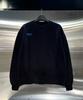 REIKU Rk Original Fleece Mtm Black _Blue Letter Brushed Overfit Black Sweatshirt