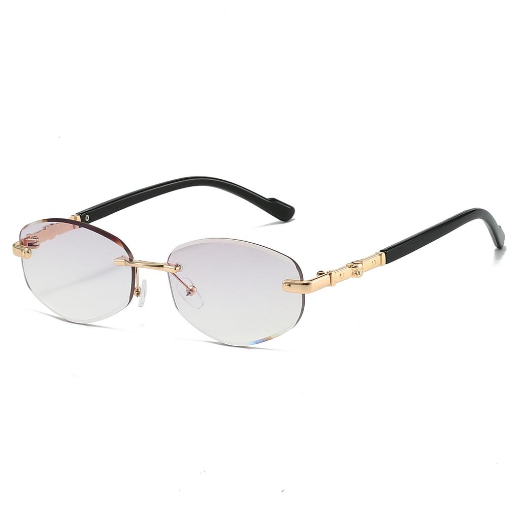 Fashion Rimless Polygon Metal Shades Women Original Brand Design Driving Sunglasses New Trendy Gradient Beach Sun Glasses