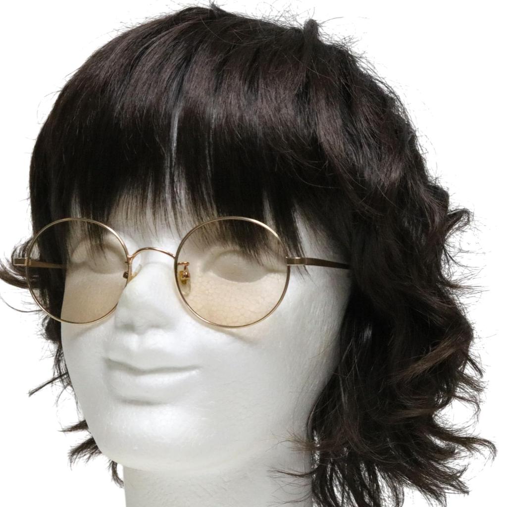 Gold x Light Beige Fashion Glasses Clear Colored UV Popular [Berkuto] (Non-prescription) Stylish, Round, Lenses, Lenses, Small, Large, Lightweight,