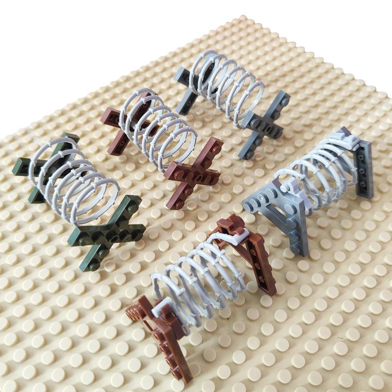 Building Block MOC Part The Road Barricades Military Accessories Obstacles War Scene Building Construction Compatible with Part
