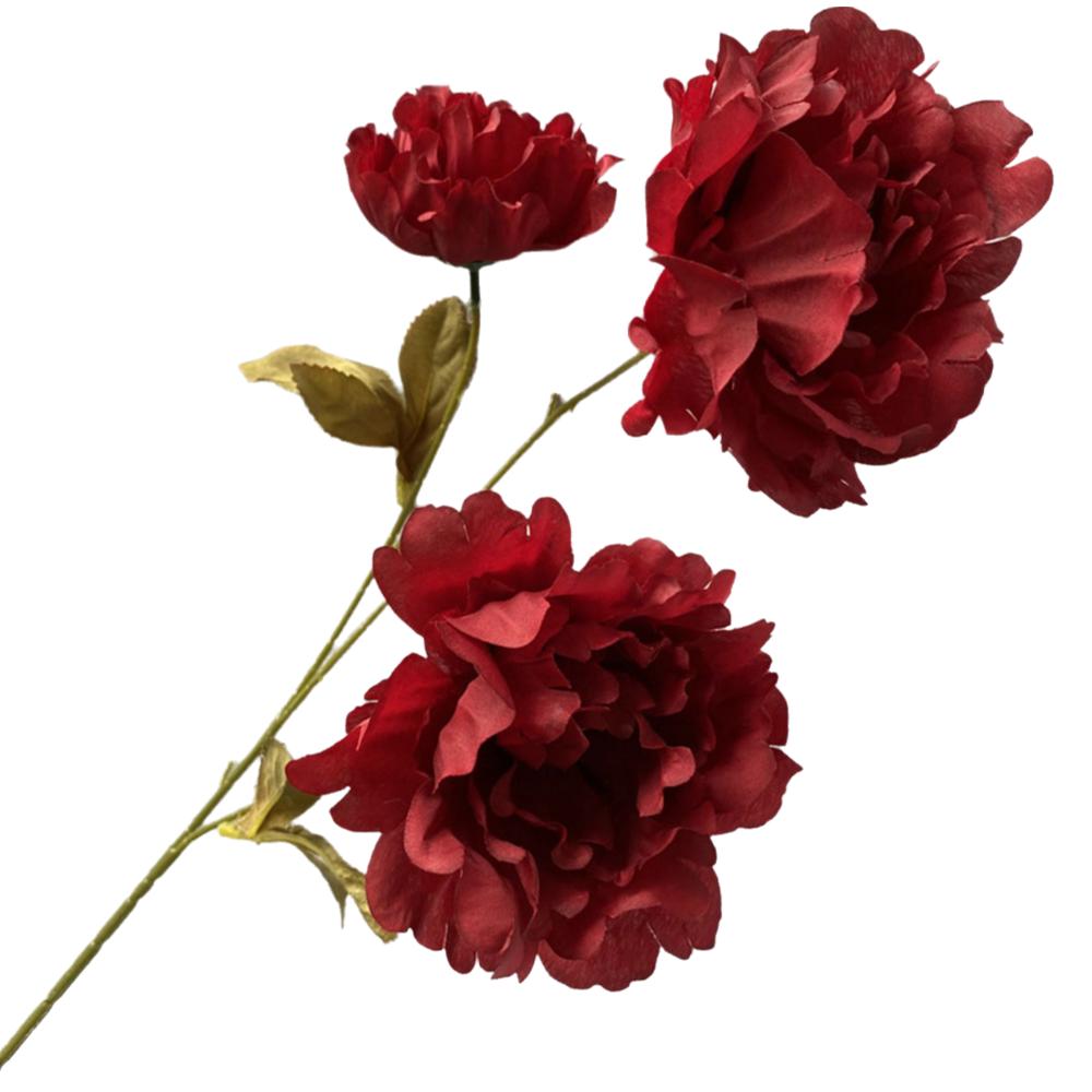 3 Heads Lifelike Flowers Multicolor Faux Flower Peony Peony Artificial Flower  Home Decoration