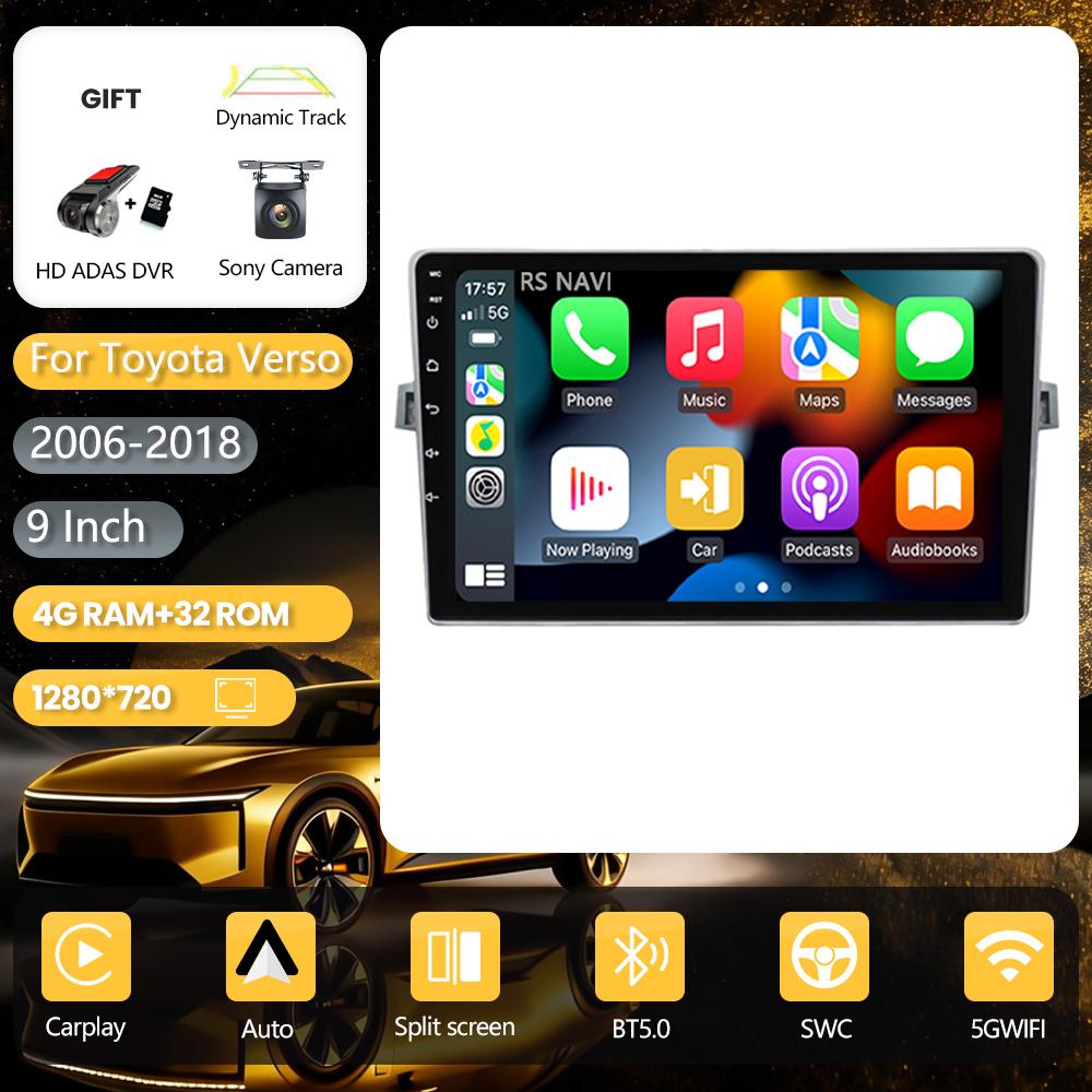 Android 16 for Toyota Verso 2010 2011 2012 2013 2014 2015 2016 Carplay Auto Stereo Video BT Video Autoradio App Control WIFI+4G