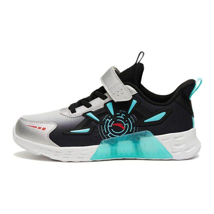 Anta Kids Sports Comfortable Versatile Non-Slip Breathable Low-Top Running Shoes Kids Sneakers Black Silver Blue 312315578-1