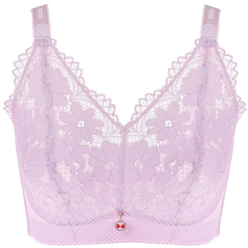 Купить Большой размер без стального кольца, тонкий бюстгальтер с полной ...