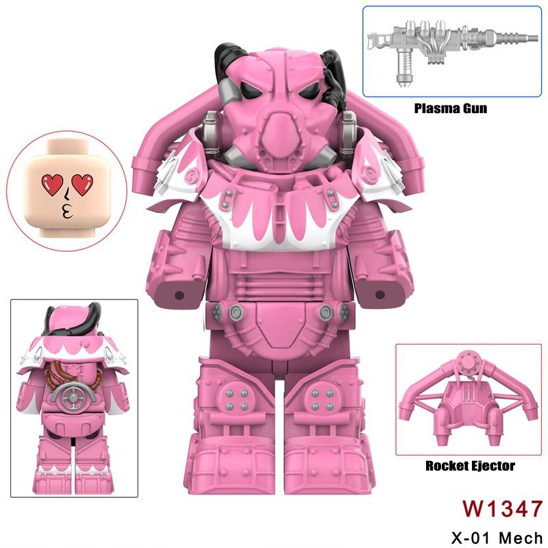 Neueste Bos Game T60 Power Rüstung Armee Offiziere Soldaten Figur Maschinengewehr Modell Bausteine Kinderspielzeug Geschenke Junge Mädchen Juguetes