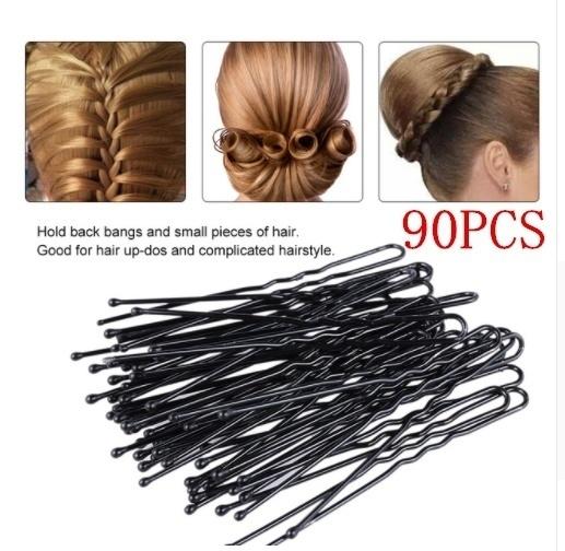 90Pcs / Set Women Ladies Round Toe U Shaped Hair Pins and Clips Bobby Pin Hair Pin Accessories 2 Colors Headpiece