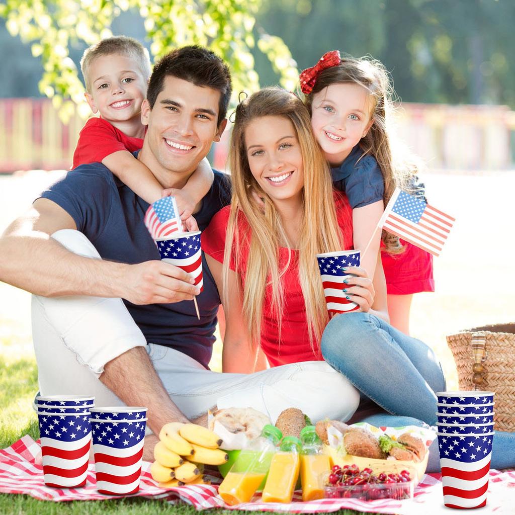 Unabhängigkeitstag Themenparty Einweg-Pappbecher