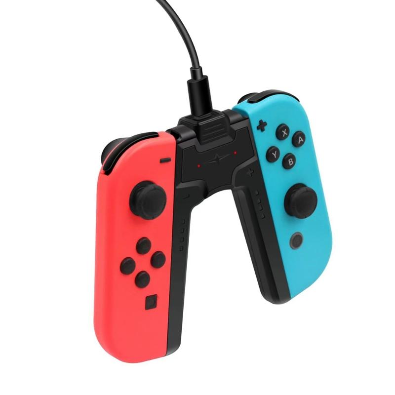 Controller Charger V Shaped Designing Left Right Handle Charging Grip with LED Light Status