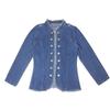 2024 Women's Cross-Border Slim-Fit Denim Jacket - Single-Breasted Stand Collar