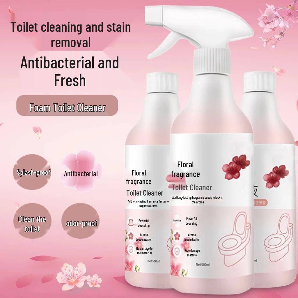 Blumenduft WC- und Fliesenreiniger: Starkes Deodorant, Urinsteinentferner, Frischer Badezimmerduft.