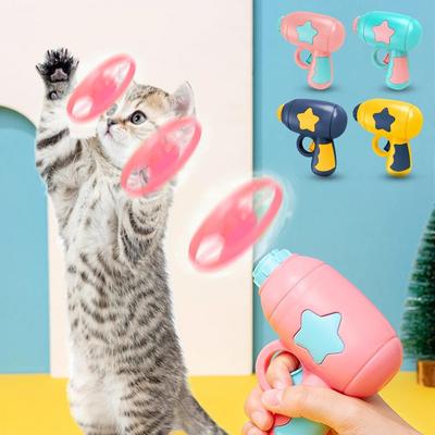 Jucărie Amuzantă Pisică la Modă Joc Interactiv Jucărie de Antrenament pentru Animale de Companie Mini Frisbee Ejector Mori de Vânt Jucărie pentru Animale de Companie Joc de Mestecat pentru Pisici și Câini Consumabile