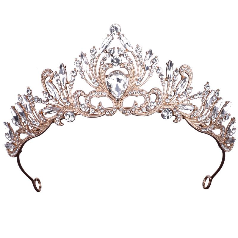 Braut Kopfbedeckungen Luxuriöse neue Krone Hochzeitskleid Barock Geburtstag Krone Haarschmuck