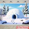 2D Winter Igloo Backdrop for Kids Arctic Themed Photography Studio