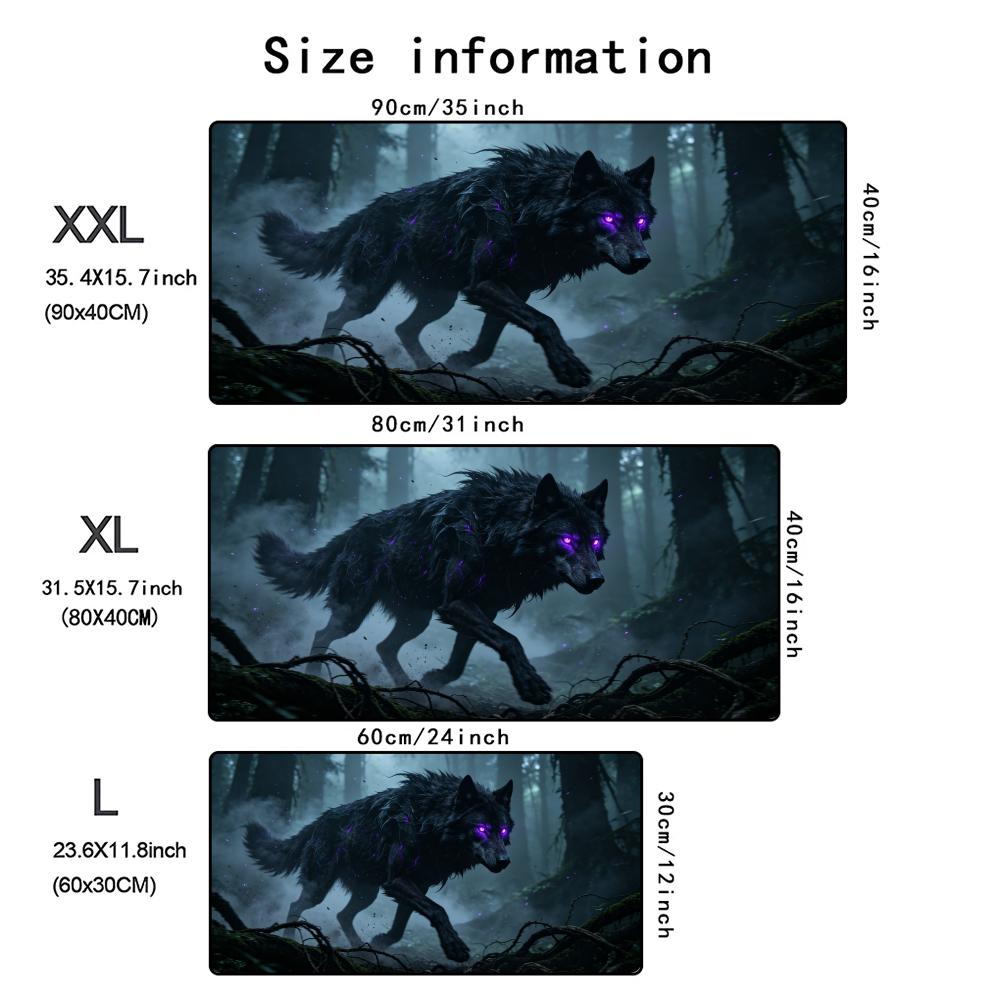 Celestial Wolf Mouse Pad L Large Computer Office Game Table Mats Rubber Antislip Gaming Keyboard Mousepads Long Desk Pads 40x90
