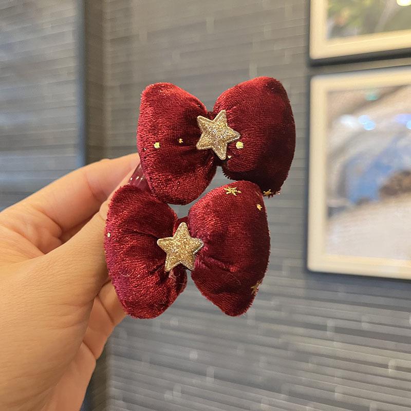 Christmas Bells & Bow Hair Clips Set for Girls - Festive Pompon Hairpins & Autumn/Winter Ties