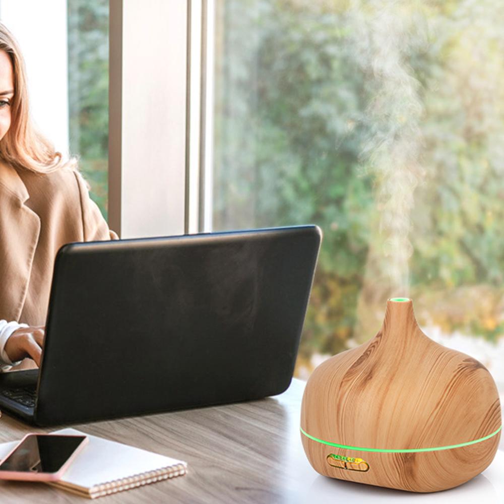 Wood Grain Essential Oil Diffuser 550ml Ultrasonic Cool Mist Large Scent Aromatherapy Humidifier for Bedroom Home Office