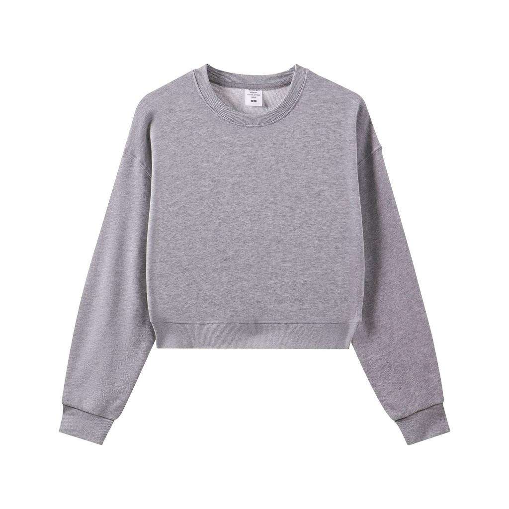 Early Autumn Heavy Hair Circle Round Neck Women's Short Sweater Trendy Brand Solid Color Simple Long-sleeved Sweater