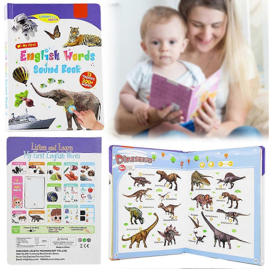 Libro interactivo de aprendizaje de inglés para niños pequeños Juguete educativo temprano divertido para niños y niñas de 1 2 3 4+ años