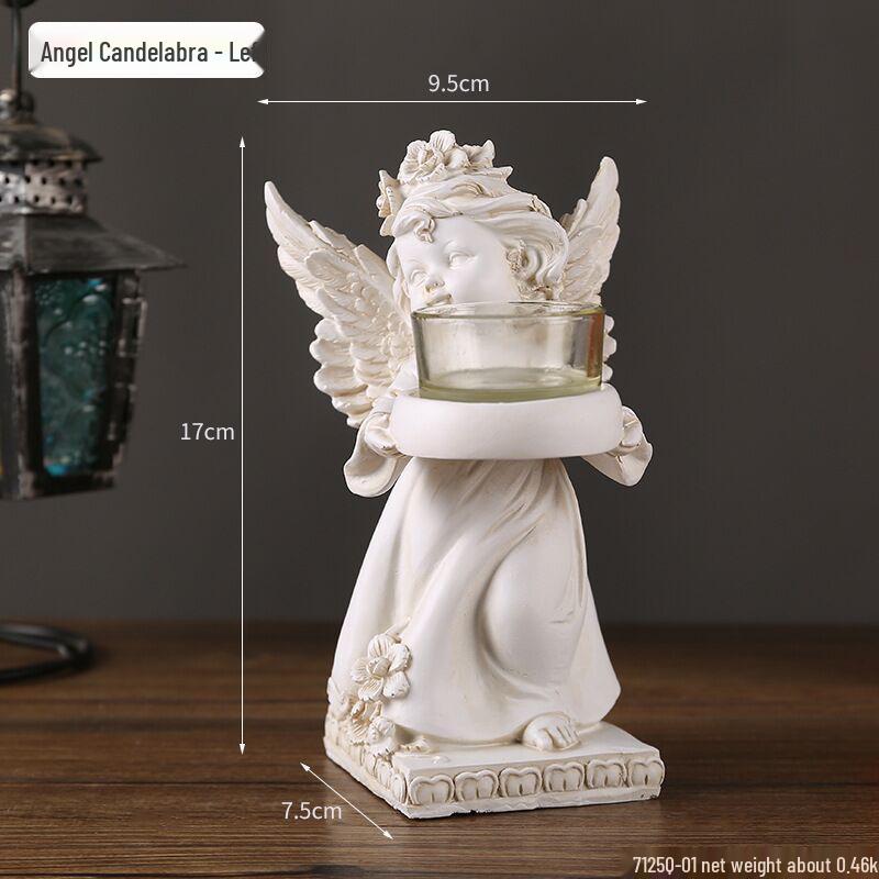 

Европейский ретро подсвечник в виде ангела, смоляная фигурка для декора романтического ужина при свечах