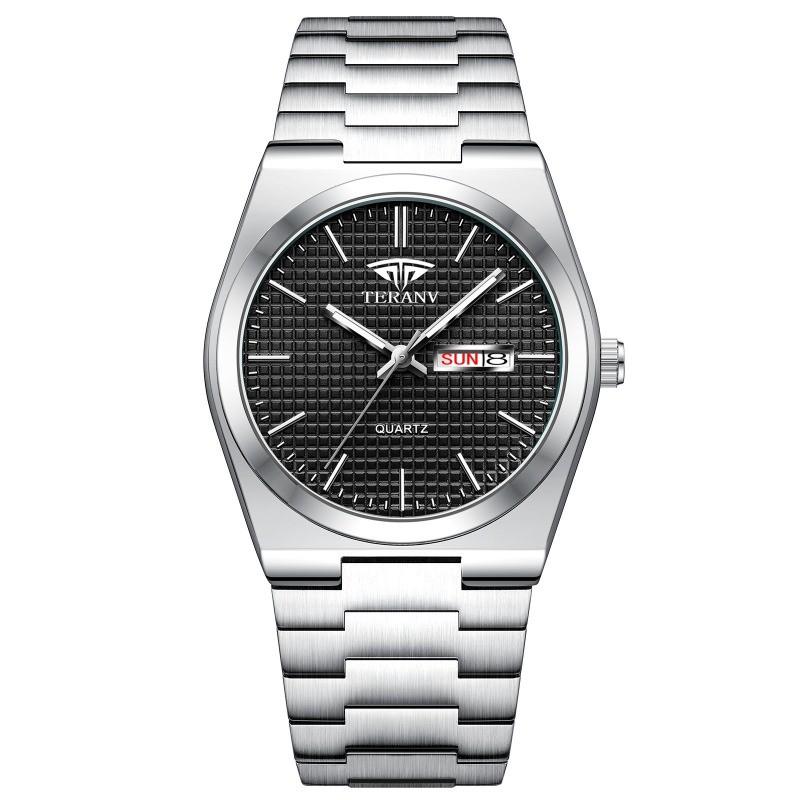 Men's Watch Casual Fashion Steel Belt Calendar Business Quartz Watch