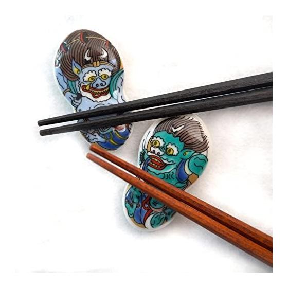 Tubbies Chopstick Rests, Kutani Ware, Funny Japanese History Set of 4: Samurai, Geisha, Sumo, Ninja by Seikou Kiln