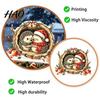 Waterproof Holiday Glass Decor Watercolor Christmas Hedgehog Static Window Cling, Cozy Tree Hole Winter Atmosphere Scenes Sticker, No?Glue