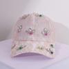 New bright lace mesh breathable casual baseball cap with diamonds versatile elegant temperament rhinestone hat