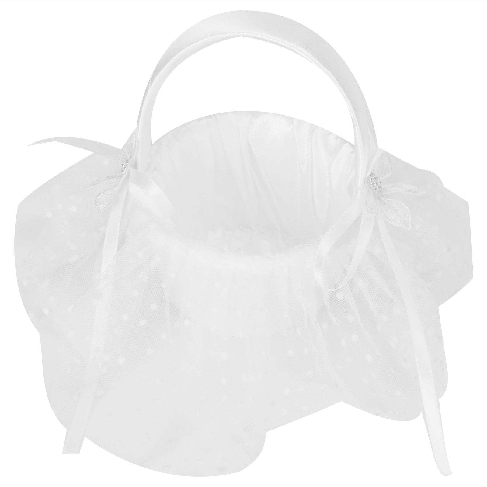 Flower Lace Basket White Romantic Flower Basket Candies Container Wedding Ceremony Decoration