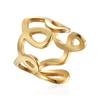 Elegant Gold Hollow Stainless Steel Adjustable Fashion Ring