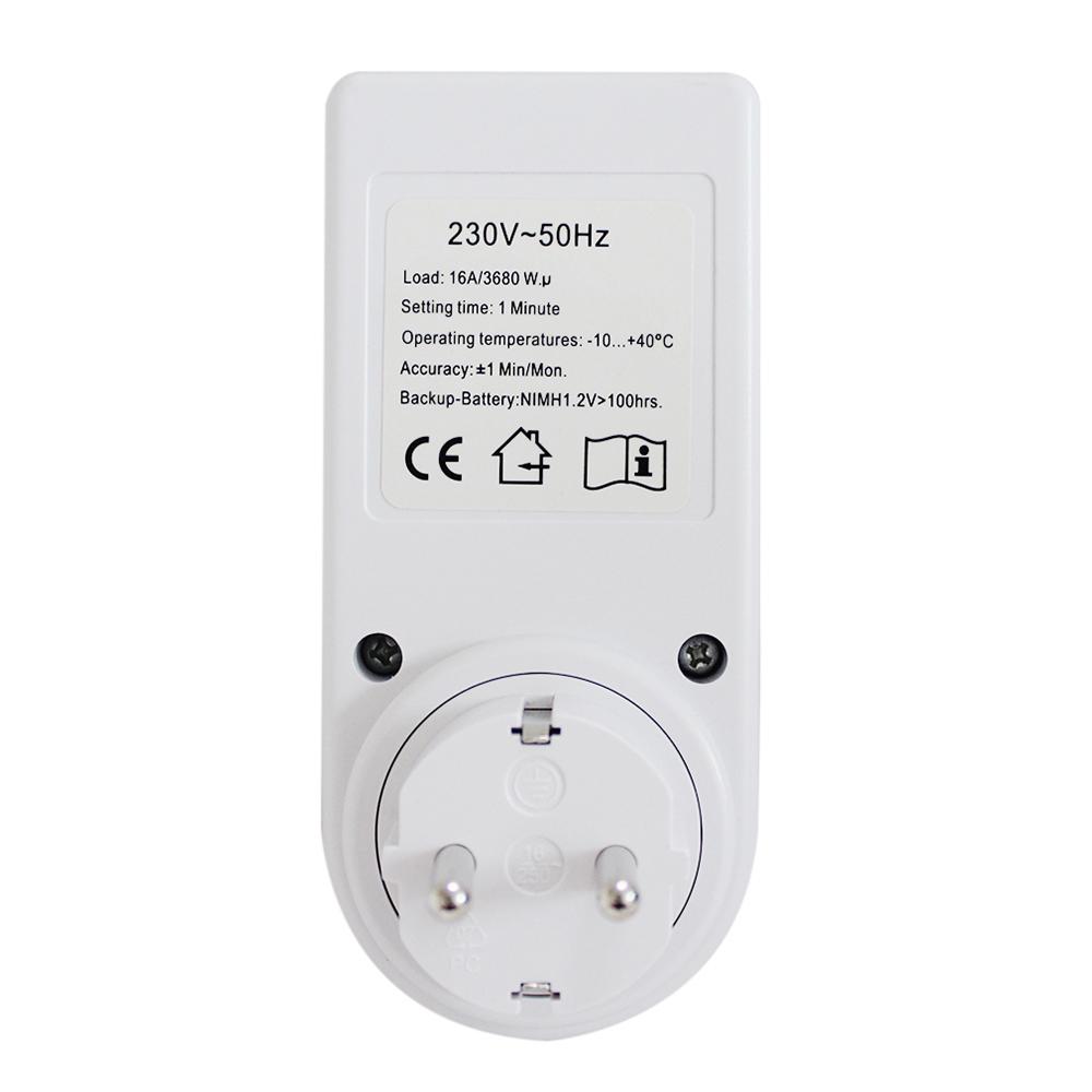 Plug in Programmable Timer Switch Socket with Clock Summer Time Multi Function
