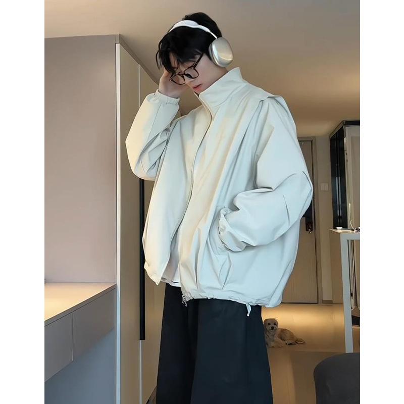 

Куртка Cleanfit с коротким воротником-стойкой, мужская, осенне-зимняя, трендовый бренд, высококлассная американская куртка-бомбер, бейсбольная куртка XXXL абрикосовый