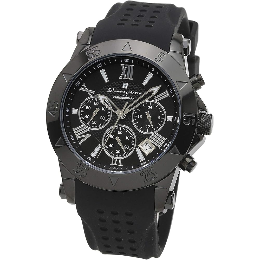 Salvatore Marra Chronograph Analog Quartz Watch Black Business Style Men s Limited Edition