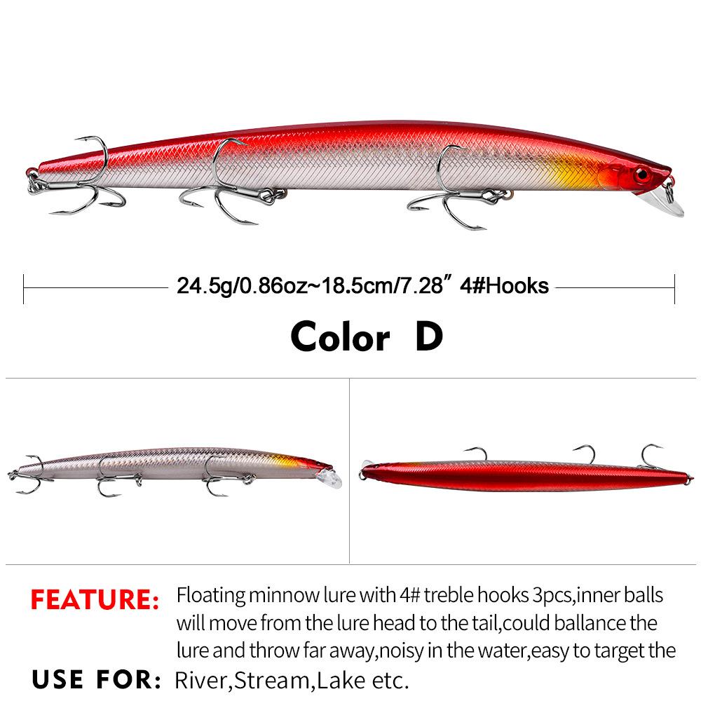 Neu Meer Angeln Minnow 18,5 cm Köder 24,5g 10 Farbe 6 #