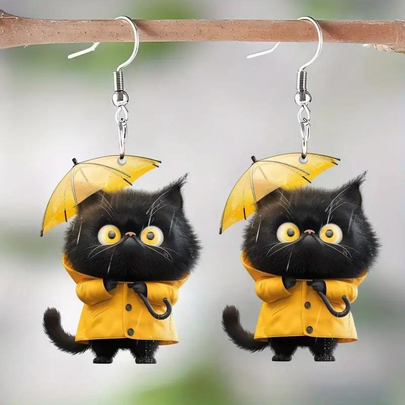 Fashion Acrylic 2D Flat Earrings Cartoon Style Animal Designed Pendant Earrings Personality Accessories For Women