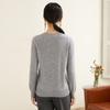 TUHUANG Women's Pure Wool Round Neck Sweater
