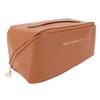 Reise Make-up Tasche Tragbar Wasserdicht PU Leder Kulturbeutel Hohe Kapazität Kosmetik Aufbewahrungstasche mit Griff Braun