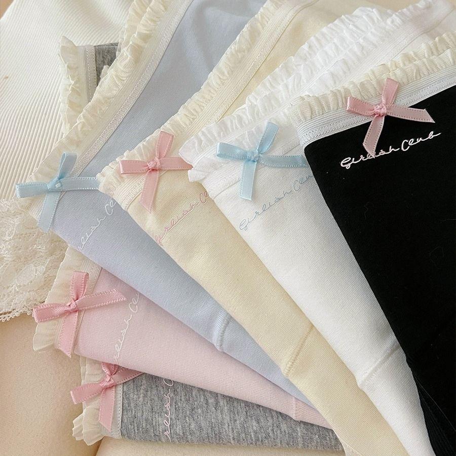 Girls' A-grade Cotton Underwear with Antibacterial Gusset - Soft, Breathable, Hip-Hugging, Mid-Waist, Sweet & Simple Triangle Shorts