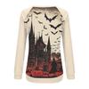 Women's Fashion Casual Long Sleeve Halloween Printed Round Neck Sweater Top