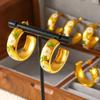 New Fashion Non-Fading C-Shaped Drop Oil Earrings, Titanium Steel, 18K Gold-Plated, Niche Design, Elegant Style