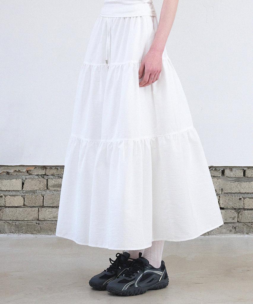 MICANE Lyra Tiered Shirred Long Skirt