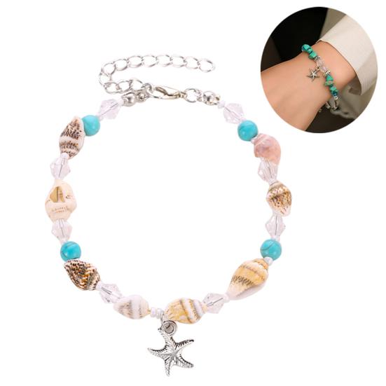 

Женские пляжные сандалии в стиле бохо с бусинами из ракушек и морскими звездами, браслет на щиколотке босиком