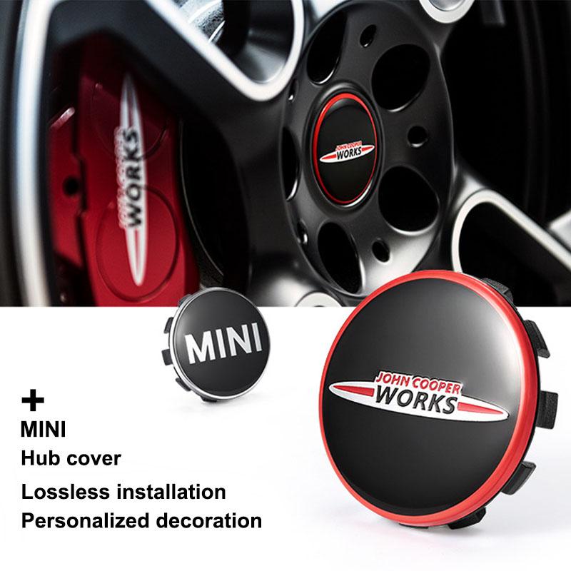 4Pcs 54MM 56MM Car Logo Wheel Center Hub Stickers Accessories For MINI One Cooper JCW Countryman Clubman Cabrio Paceman Coupe